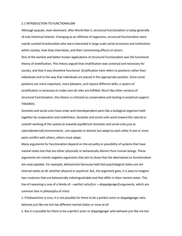 Page 1 – Introduction to Functionalism Theory in Sociology Notes – Kenyaplex
