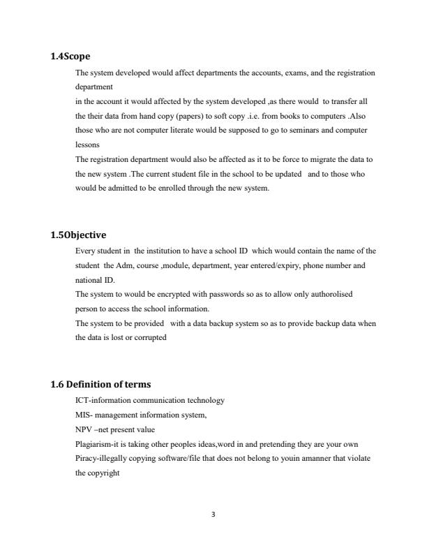 Page 3 – Trade Project Report: School Management Information Systems – Kenyaplex