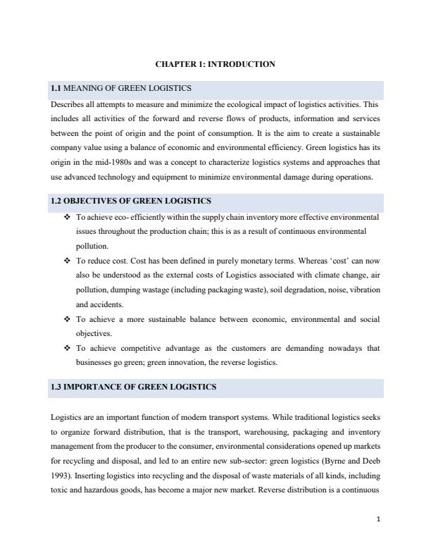 Page 1 – ABA 438: Logistics Management (Green Logistics) Notes  – Kenyaplex