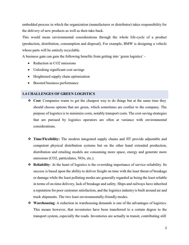 Page 2 – ABA 438: Logistics Management (Green Logistics) Notes  – Kenyaplex