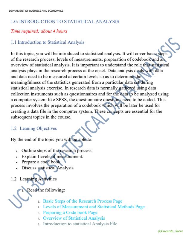 Page 1 – UCI 302: Statistical Data Analysis Notes – Kenyaplex