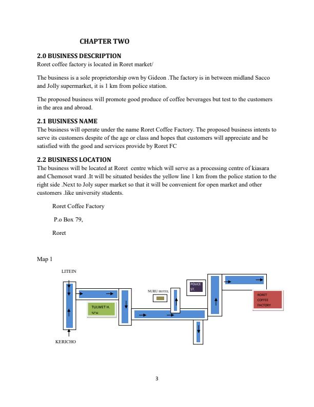 Page 1 – Sample Coffee Factory Business Plan – Kenyaplex