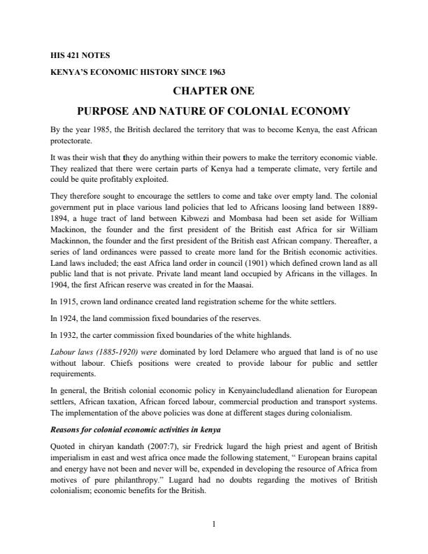 Page 1 – HIS 421: Kenya