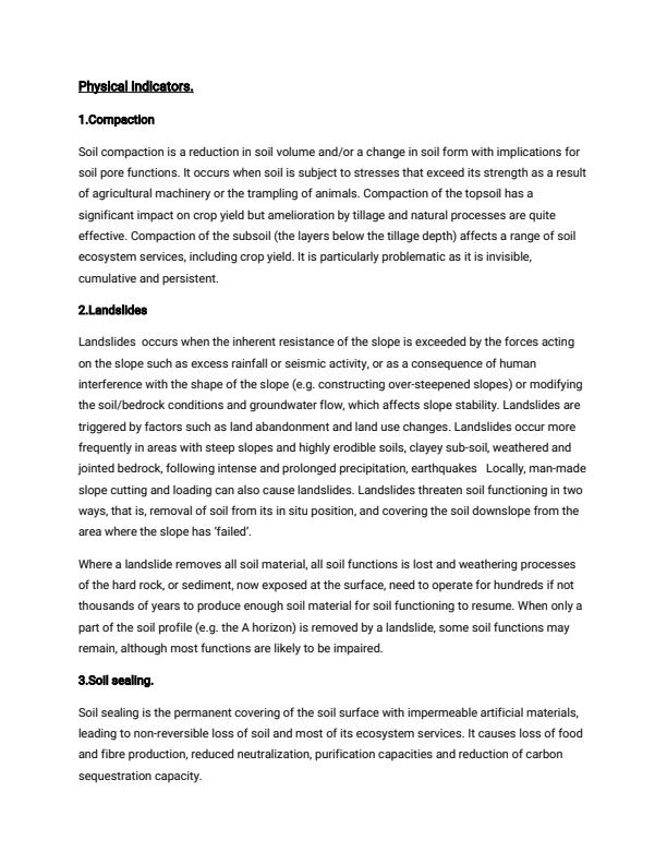 Page 1 – 3rd Year notes about biological, chemical and physical indicators of land degradation assessment  – Kenyaplex
