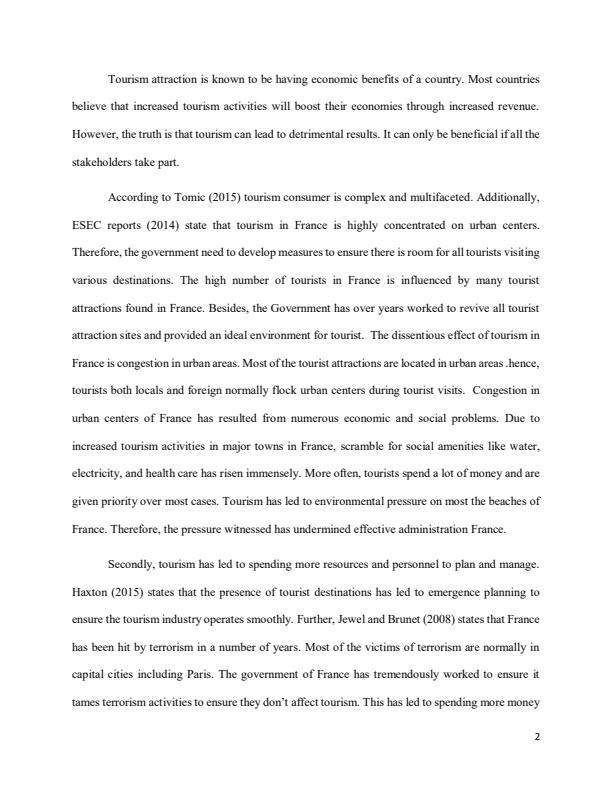 Page 2 – How tourism has impacted negatively on France – Kenyaplex