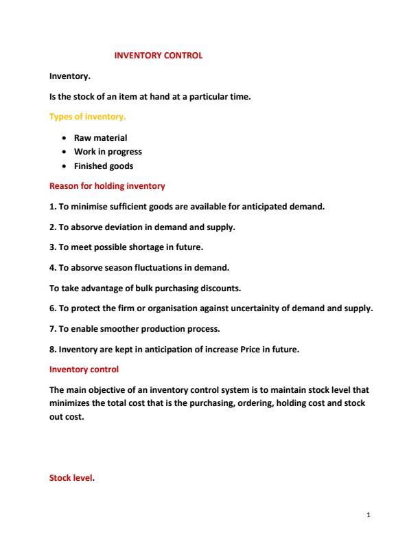 Page 1 – Quantitative Techniques Notes  – Kenyaplex