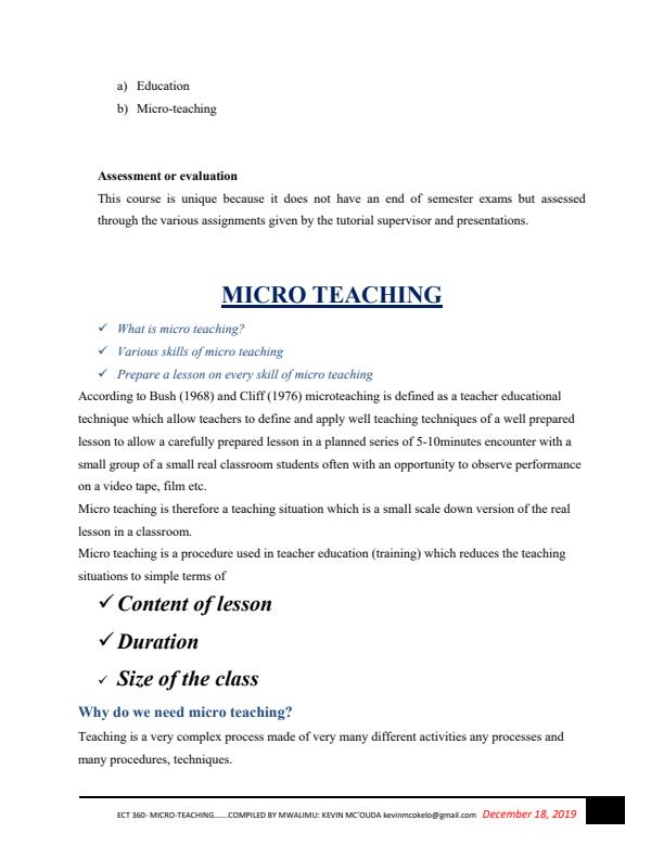 Page 2 – ECT 360: Micro-Teaching Notes – Kenyaplex