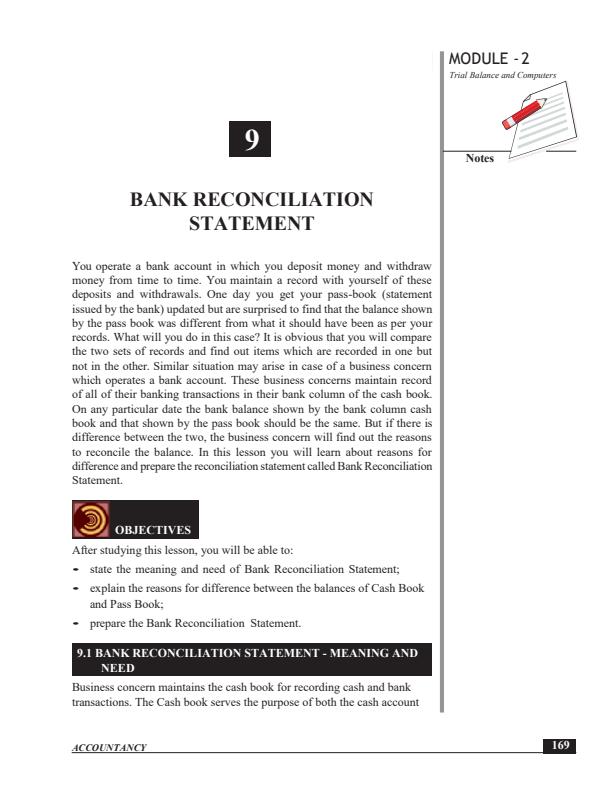 Page 1 – Bank Reconciliation Statement Notes – Kenyaplex