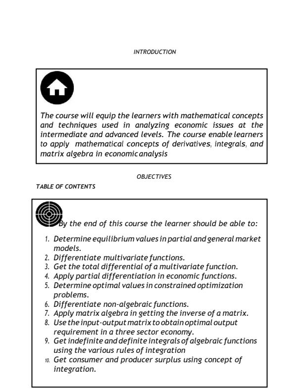 Page 1 – EES 200: Mathematics For Economics II – Kenyaplex