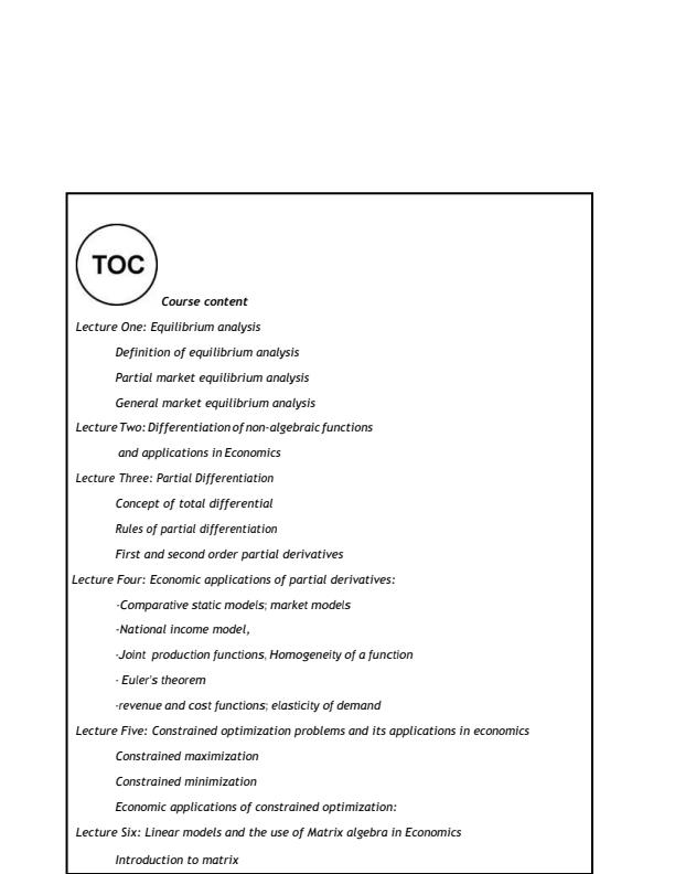 Page 2 – EES 200: Mathematics For Economics II – Kenyaplex