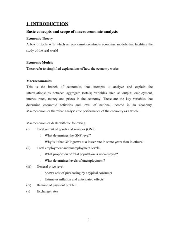 Page 1 – EET 101: Macroeconomic Theory 1 Notes – Kenyaplex