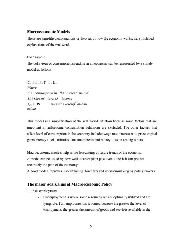 Page 2 – EET 101: Macroeconomic Theory 1 Notes – Kenyaplex