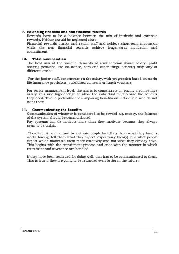 Page 3 – Reward Management Notes For Higher Diploma in Human Resource Management – Kenyaplex