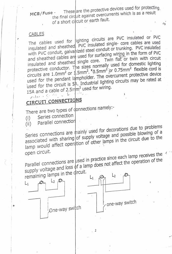 Electrical Installation Technology Notes on Final Circuit 5742