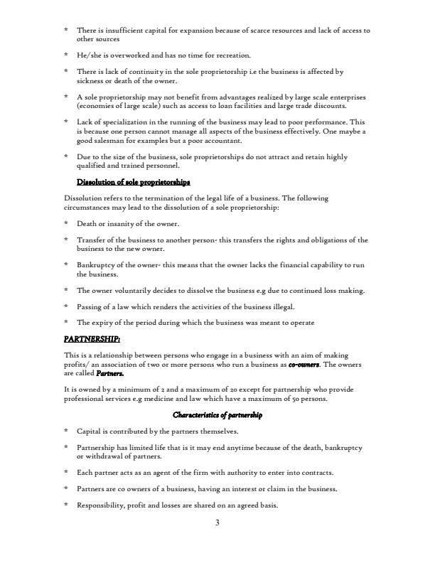 Page 3 – Notes for Business Studies Form 2 – Kenyaplex
