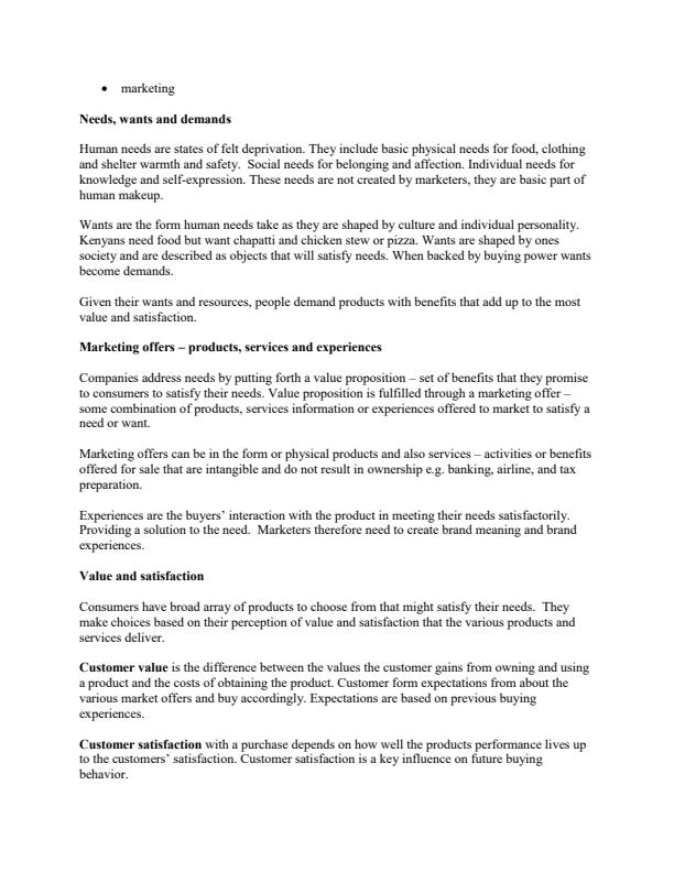 Page 4 – BBM 212: Principles of Marketing Notes – Kenyaplex