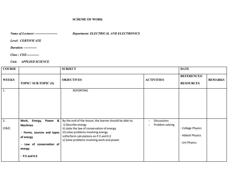 Craft Certificate in Electrical and Electronics Module I Applied
