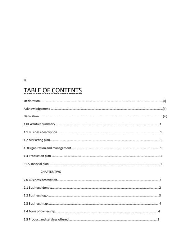 Page 1 – Business Plan: Diploma in Agriculture - Project Planning – Kenyaplex