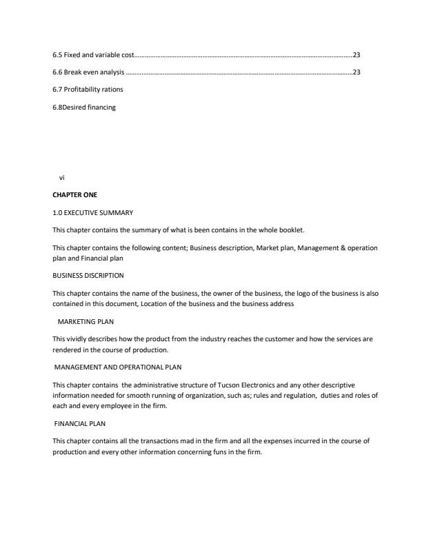 Page 4 – Business Plan: Diploma in Agriculture - Project Planning – Kenyaplex