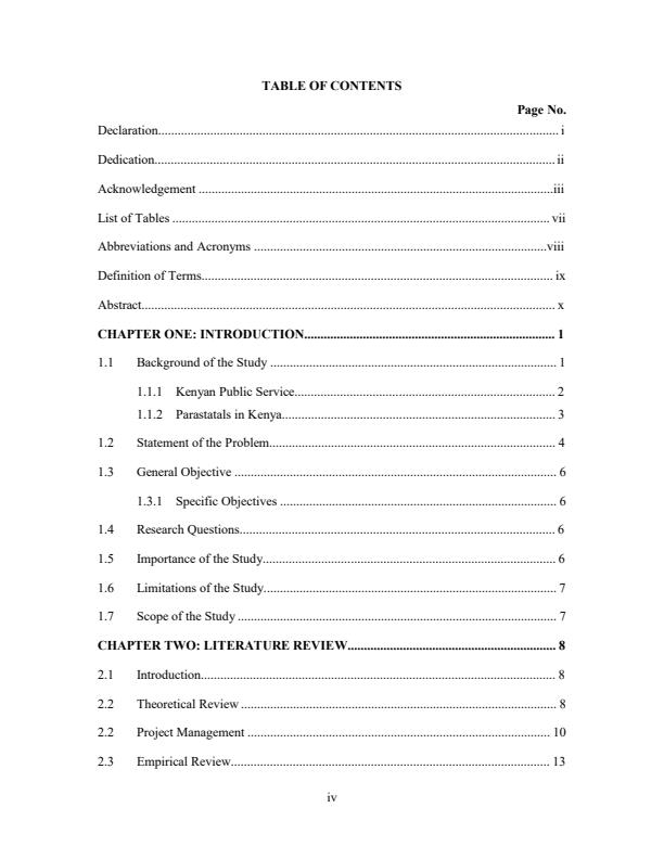 Page 1 – Sample MBA research project: Challenges facing project implementation in selected public sector organizations in Kenya – Kenyaplex
