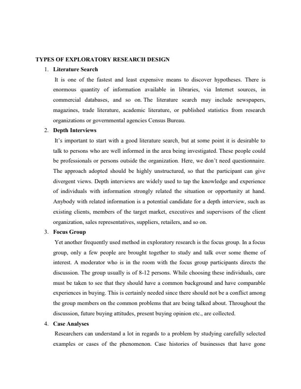Page 2 – CRM 307- Research Methods:  Exploratory research design, its advantages and disadvantages – Kenyaplex