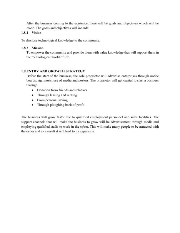 Sample Cyber Cafe Business Plan Diploma Level 6824