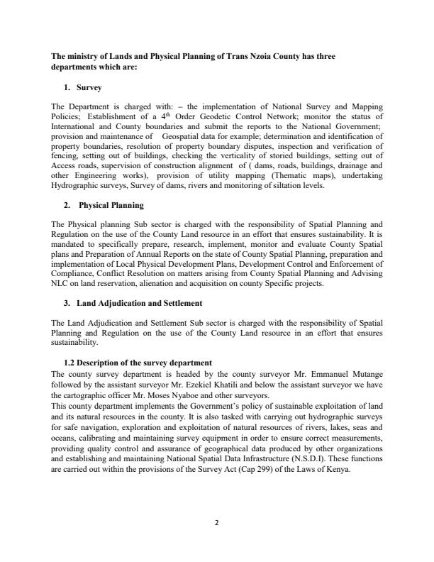 Page 2 – Certificate in Land Survey Attachment Report – Kenyaplex