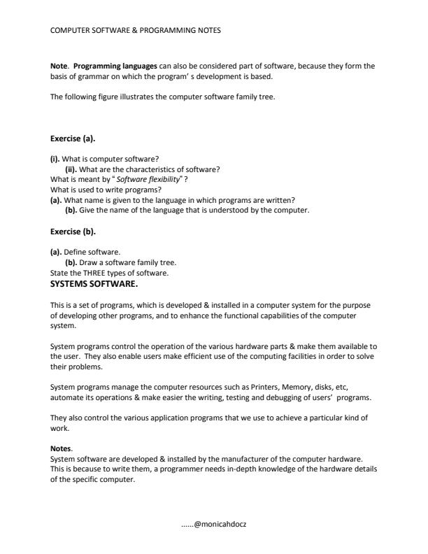 Page 2 – Computer Software and Programming Notes – Kenyaplex