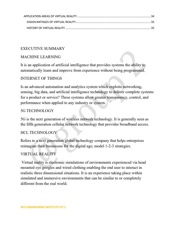 Page 2 – Virtual Reality and Artificial Intelligence ;Second Year Computer Applications Notes – Kenyaplex