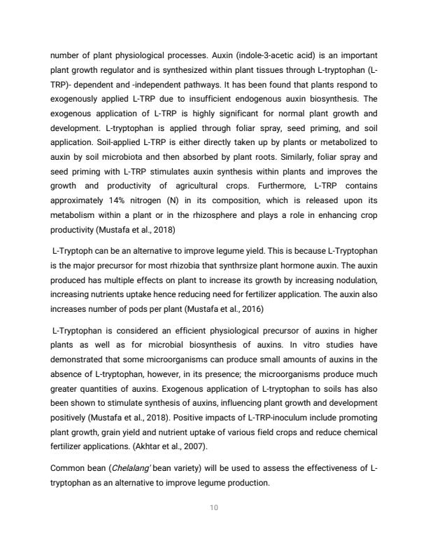 Page 3 – Assessment of Effectiveness of Exogenously Applied L-Tryptophan on Rhizobia Production of Auxins – Kenyaplex
