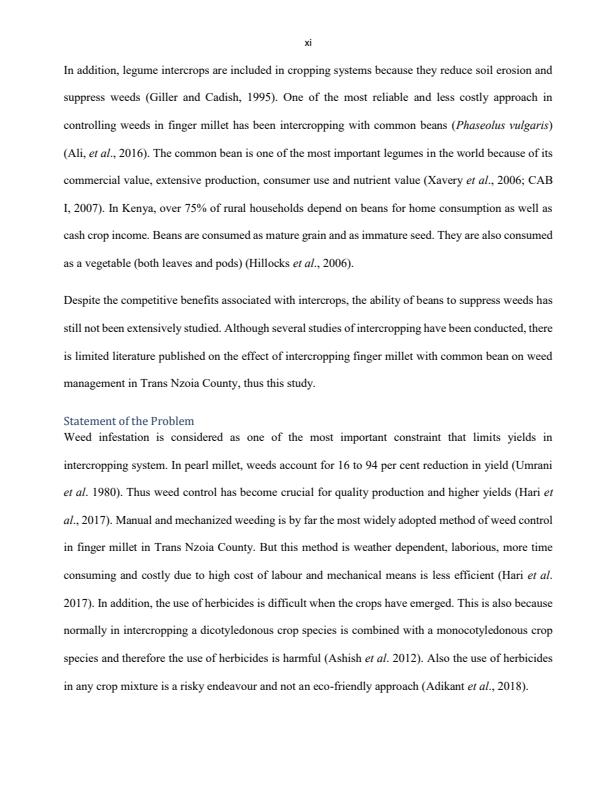 Page 3 – Effects of intercropping finger millet (eleusine coracana) with common beans (phaseolus vulgaris) on weed management in Trans Nzoia county Kenya – Kenyaplex