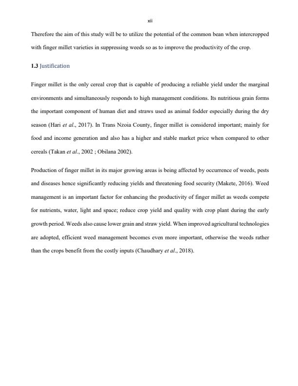 Page 4 – Effects of intercropping finger millet (eleusine coracana) with common beans (phaseolus vulgaris) on weed management in Trans Nzoia county Kenya – Kenyaplex