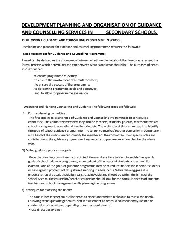 Page 1 – Developing a guidance and counselling programme in school – Kenyaplex