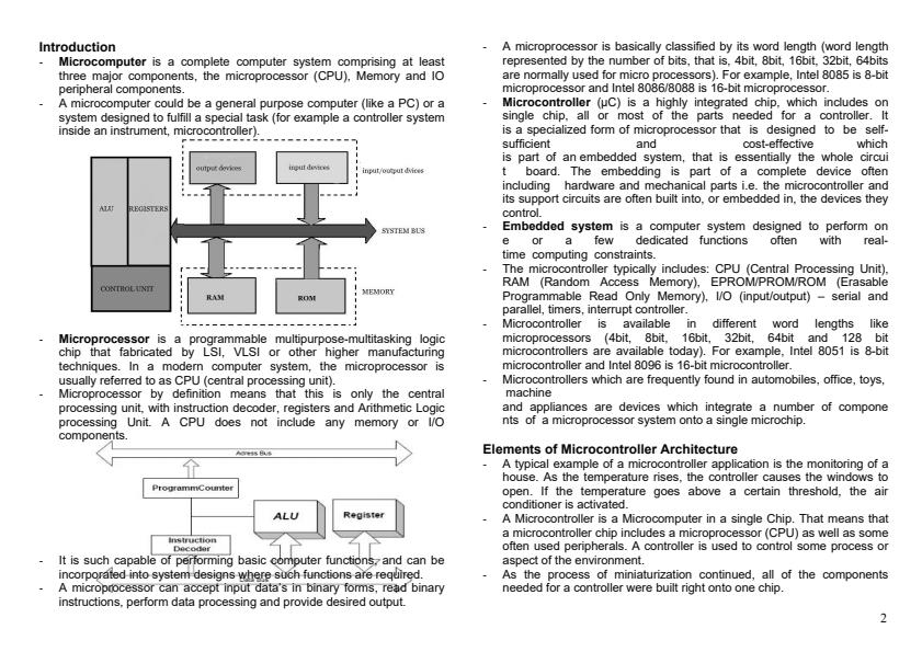 Page 2 – Diploma in Electrical and Electronics Engineering Microcontroller Technology Notes – Kenyaplex