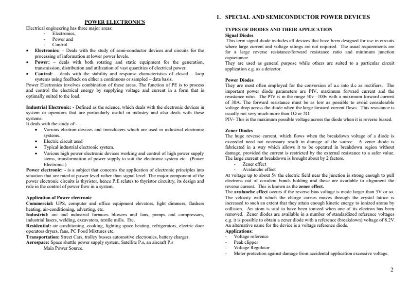 Page 2 – Power Electronics Notes for Diploma in Electrical and Electronics Engineering Module 3 – Kenyaplex