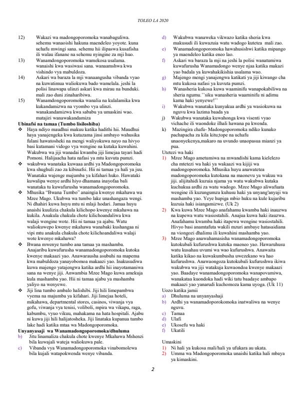 Page 2 – Tumbo Lisilishiba: Mwongozo 2020 – Kenyaplex