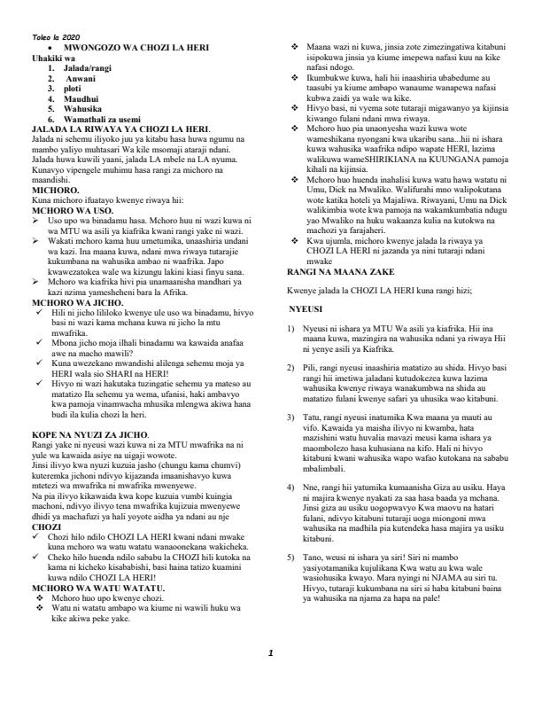 Page 1 – Chozi La Heri: Mwongozo 2020 – Kenyaplex
