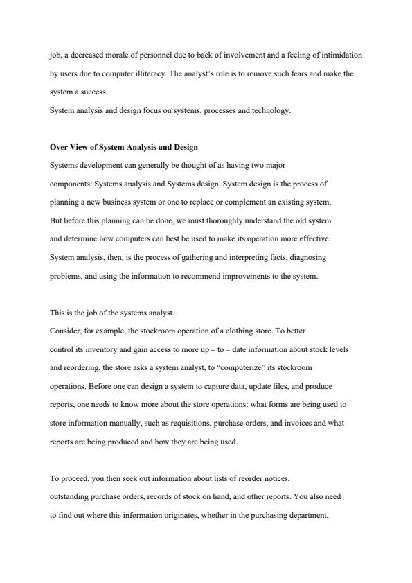 Page 2 – BSCS 103: System Analysis Notes 1st Year – Kenyaplex