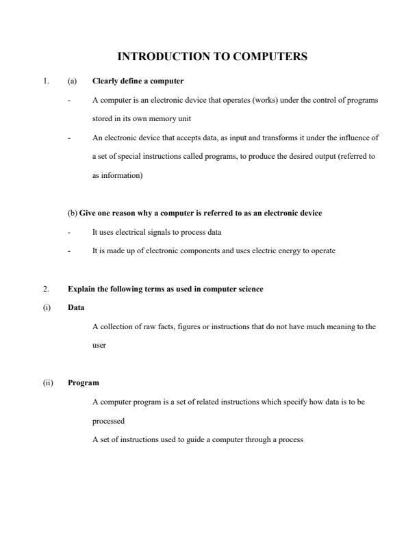 Page 1 – KCSE Computer Studies Revision Booklet – Kenyaplex