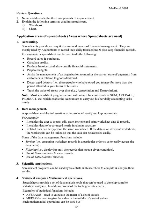 Page 3 – Microsoft Excel Notes – Kenyaplex