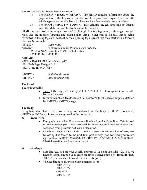 Page 4 – Web Design HTML Notes – Kenyaplex
