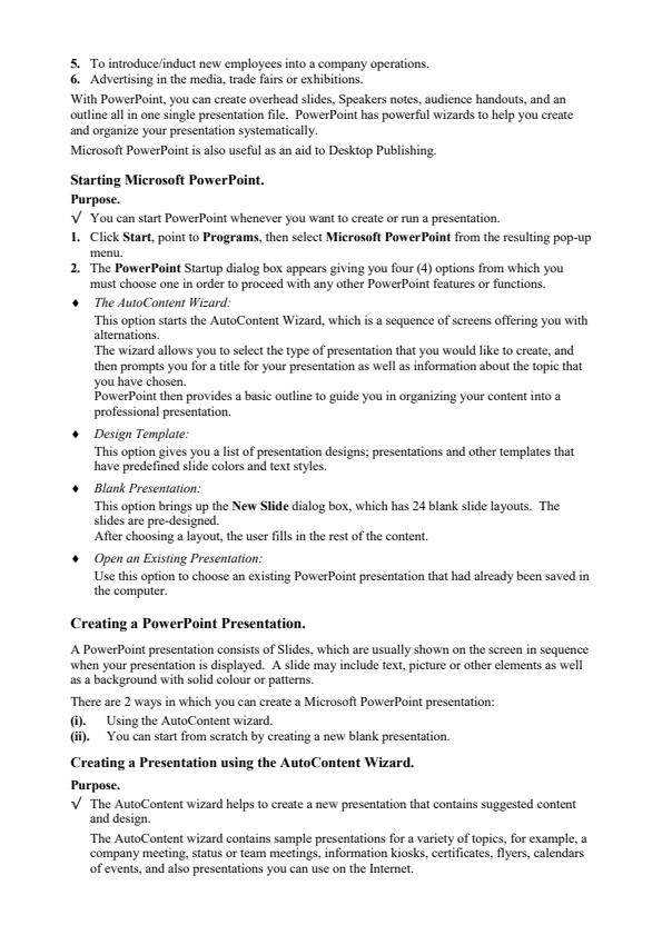 Page 2 – Microsoft Powerpoint Notes – Kenyaplex