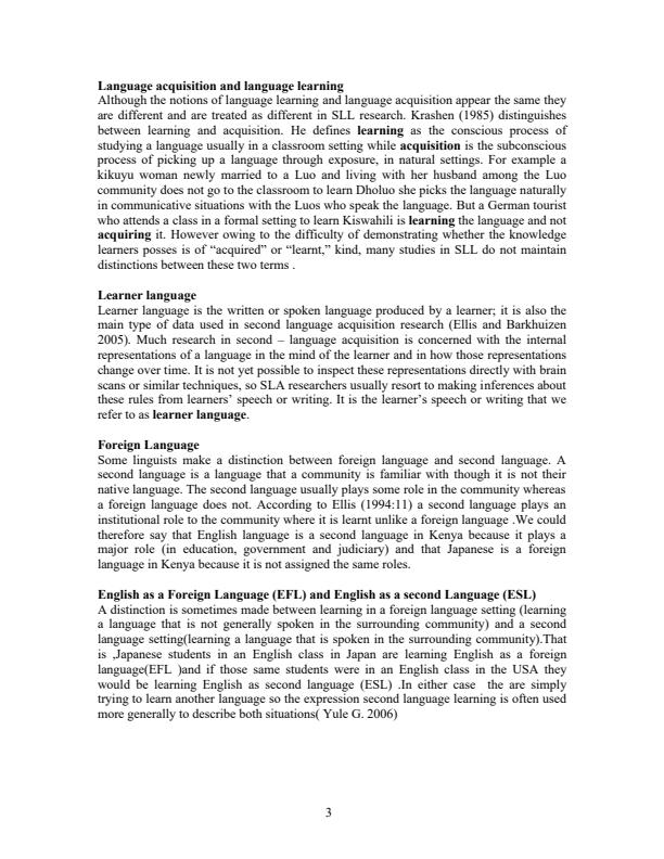 Page 2 – Second Language Acquisition BLA3111 Notes – Kenyaplex