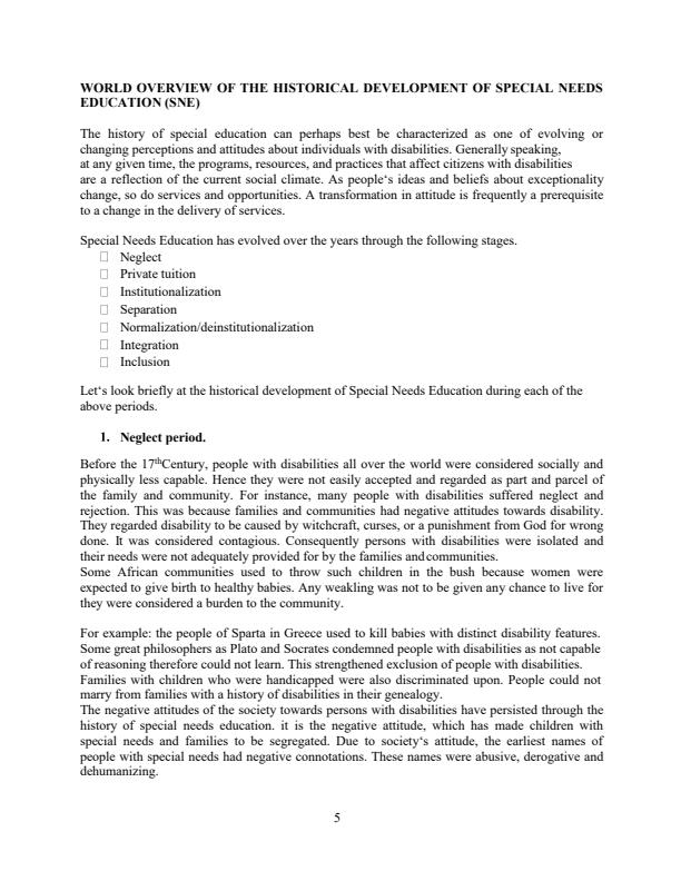 Page 4 – Introduction to Special Needs BSE 4219 Notes – Kenyaplex