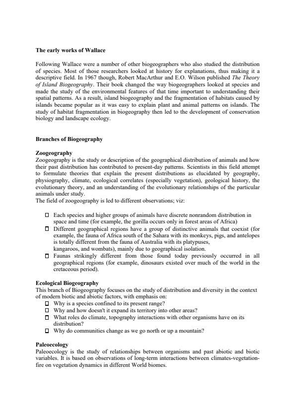 Page 2 – BHU2210: Biogeography Notes – Kenyaplex