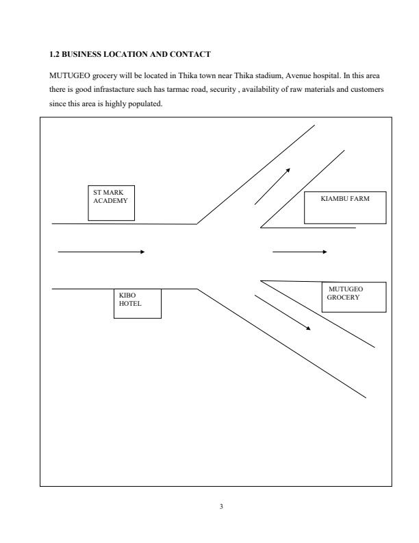 Page 3 – Sample Grocery Business Plan – Kenyaplex