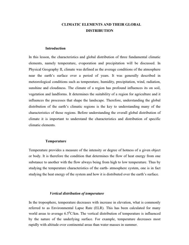 Page 1 – BHU 3119: Physical Geography III Notes – Kenyaplex