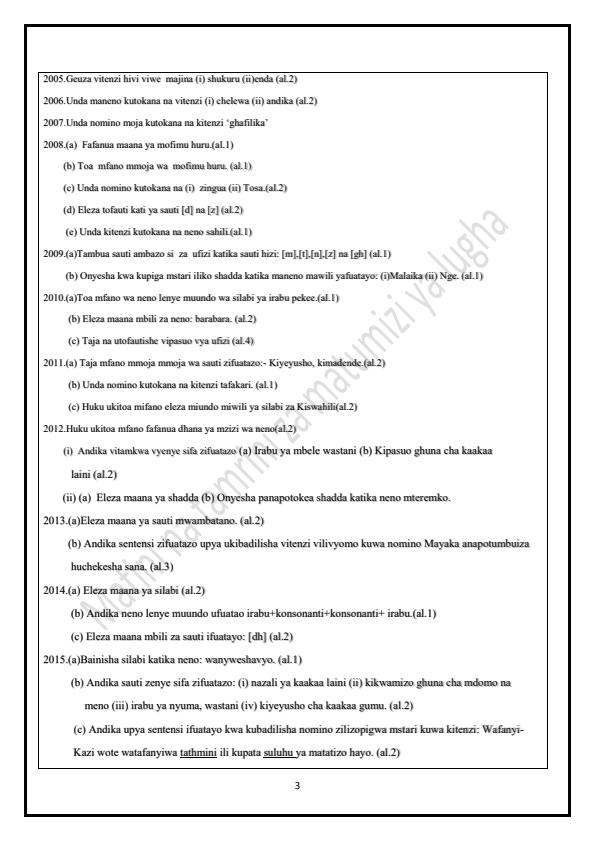 Page 2 – Kiswahili Notes: Matumizi ya Lugha – Kenyaplex