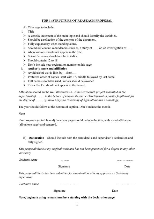 Page 1 – Research Project Proposal Guidelines – Kenyaplex