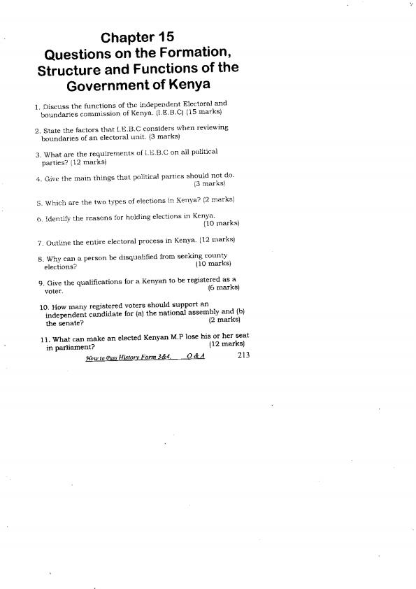 Page 1 – Form 3 formation, structure and functions of the government of Kenya topical questions and answers  – Kenyaplex